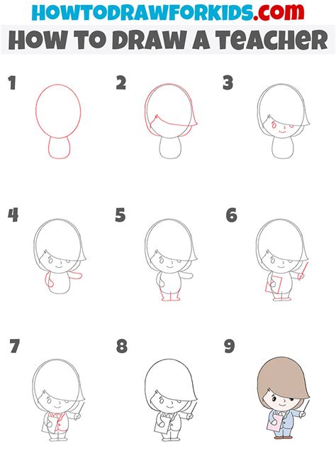 How to Draw a Teacher - Easy Drawing Tutorial For Kids