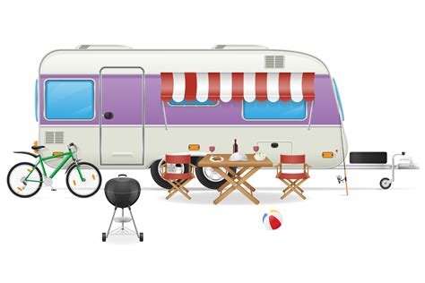 trailer camp caravan vector illustration 516384 Vector Art at Vecteezy