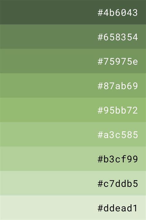 Green color palette | Hex color palette, Green colour palette, Green ...