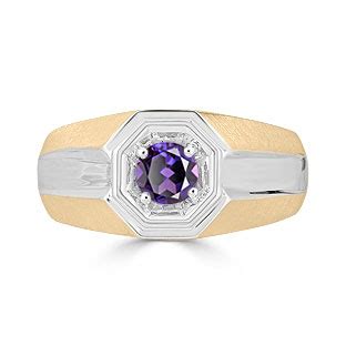 Solitaire Alexandrite Mens Ring - Men's Alexandrite Ring In Two Tone ...