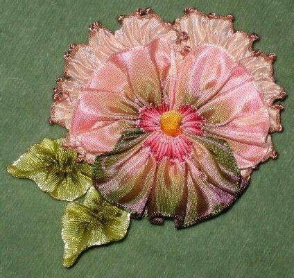 Ribbon flower | Ribbon art, Embroidery flowers, Ribbon embroidery