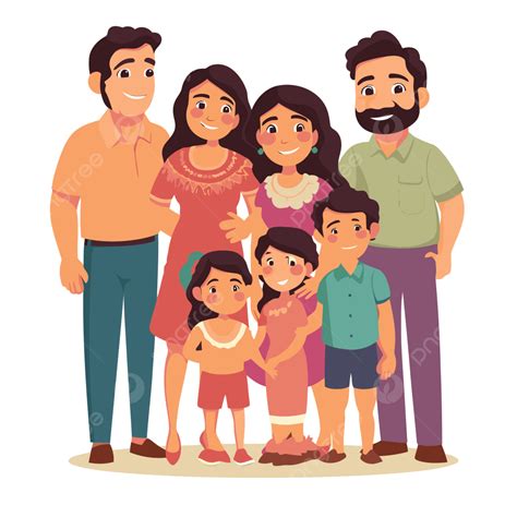 Hispanic Family Clipart Young Indian Family Vector Flat Design Cartoon ...