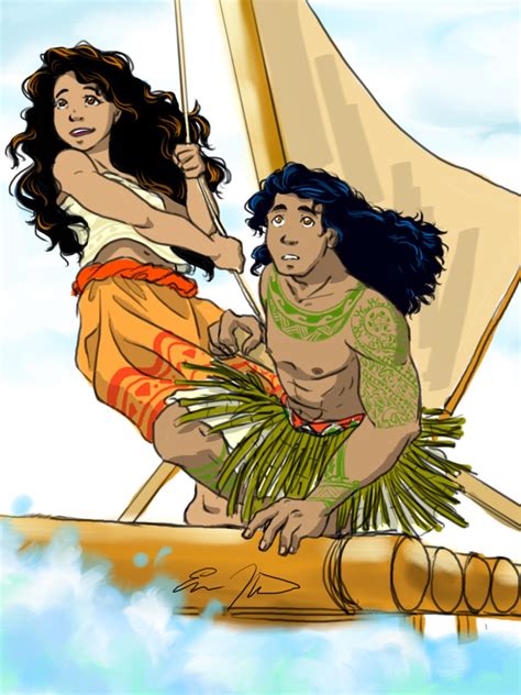 Moana and Maui - Moana Fan Art (37723418) - Fanpop