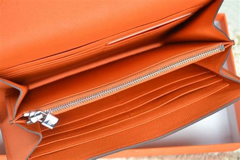 Hermes H Wallet Orange Silver