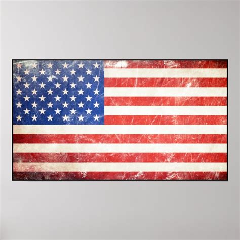 Rugged American Flag Poster | Zazzle.com