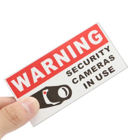 8Pcs Security Camera In Use Self-adhensive Stickers Safety Signs Decal ...