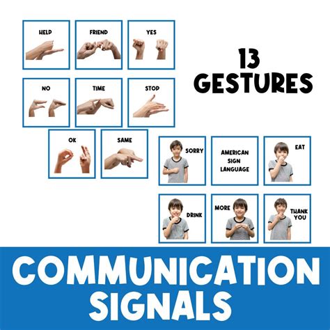 ASL Hand Gestures Hand Signs Sign Language Flashcards Communication ...