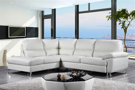 Genuine Leather Sectional Sofa With Chaise | Baci Living Room