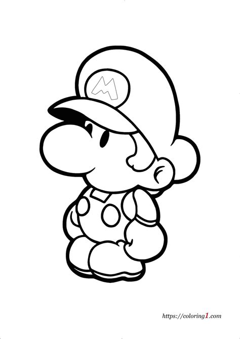 Baby Mario Coloring Pages - 2 Free Coloring Sheets (2021) | Super mario ...