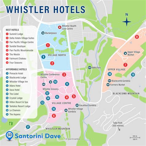 Whistler Accommodations Map