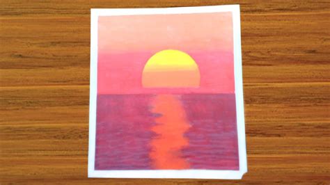 Oil Pastel Sunset Drawing for Beginners Step by Step - How to Draw Easy ...