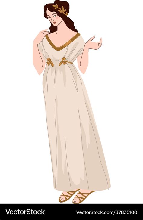 Woman wearing greek traditional clothes dress Vector Image