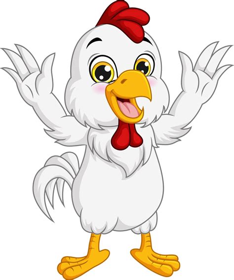 Cartoon happy chicken on white background 5113074 Vector Art at Vecteezy