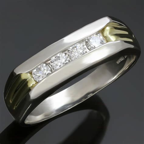 Diamond Platinum 18k Yellow Gold Men's Band Ring-MTSJ12769