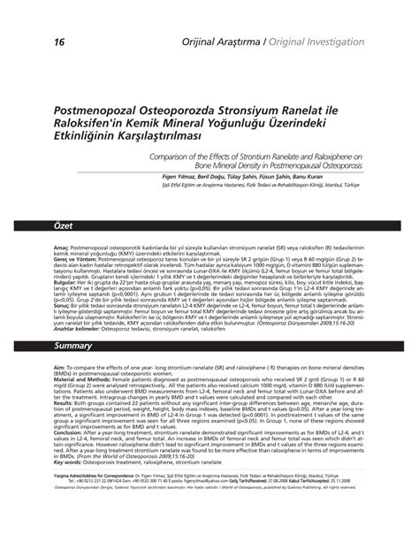 (PDF) Comparison of the effects of Strontium Ranelate and Raloxiphene ...