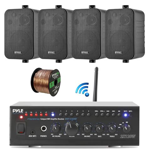 Pyle WiFi Bluetooth Stereo Amplifier 240-Watt Home Theatre Receiver, 2x ...