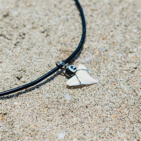 Cozybeach Shark Tooth Necklace Handmade Hawaiian Rasta Beach | Etsy