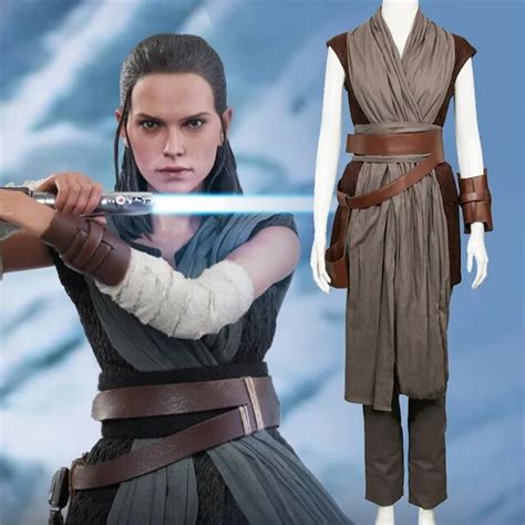 Star Wars 8 The Last Jedi Rey Costume Rey Cosplay Full Set Halloween ...