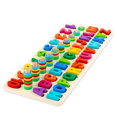 Toy To Enjoy Wooden Alphabet & Numbers Puzzle Toy for Kids – Number 1 ...