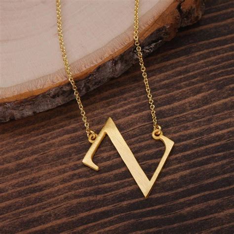 Letter "Z" Necklace, Sideways Initial Necklace, Alphabet necklace ...