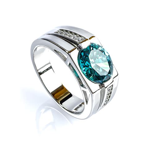 Alexandrite Ring For Men Made With Silver