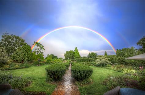 Picture HDR Nature Rainbow Sky Gardens Shrubs | Rainbow wallpaper ...