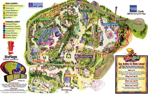 Theme Park Brochures Six Flags Great America Map 2003 ...