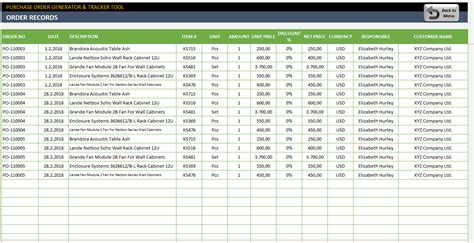 Procurement Tracking Excel Template