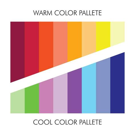 Warm and Cool Color Palette with Solid Colors 27338467 Vector Art at ...