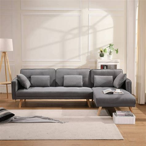 Clearance! Sectional Sofa for Living Room, Modern Fabric 3-Seat Sofa ...