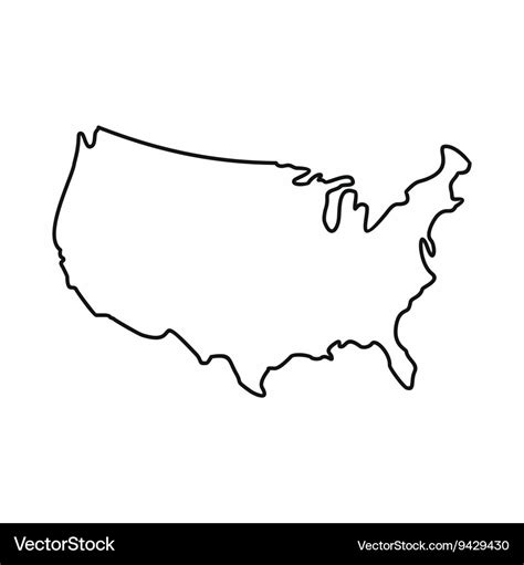 Usa map icon outline style Royalty Free Vector Image