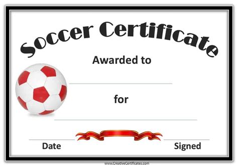 Free Printable Soccer Awards Certificates