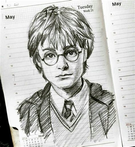 Harry Potter drawing i did on my planner. : r/drawing