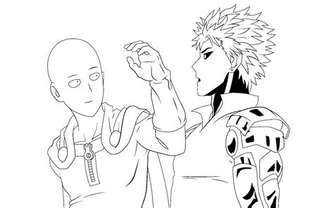 Dibujando Genos vs Saitama para colorear, imprimir e dibujar ...