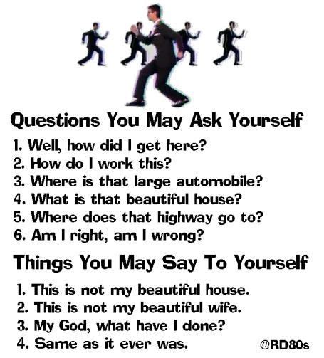 Questions You May Ask Yourself in 2022 | Talking heads, Great song ...