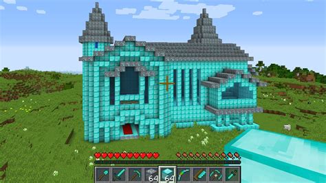 HOW TO BUILD DIAMOND HOUSE!? MINECRAFT TREASURE CASTLE ORE BLOCK - YouTube