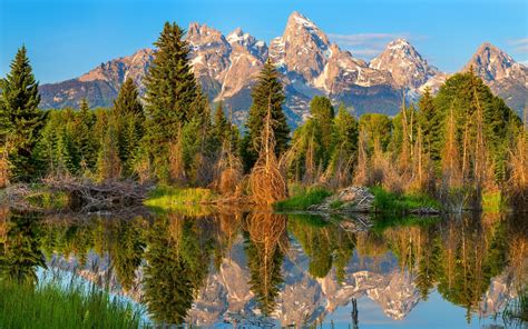 nature, Mountain, Lake, Forest, Reflection, Sunset, Landscape, Trees ...