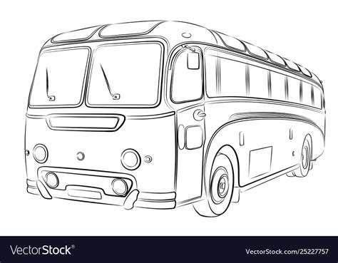 Sketch big old bus Royalty Free Vector Image - VectorStock