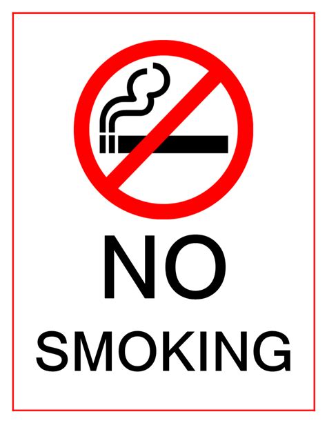 No Smoking Sign Printable