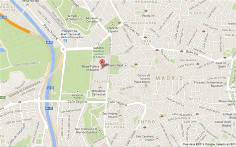 Royal Palace on Map of Madrid