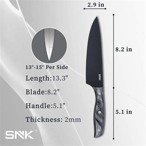 8 Inch Professional Grade Chef Knife - Kitchen Knife with Full Tang and ...