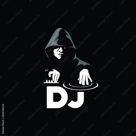 DJ logo with hoodie man, Design element for logo, poster, card, banner ...