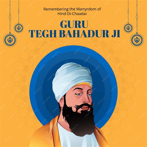 Premium Vector | Banner design of guru tegh bahadur ji martyrdom day ...