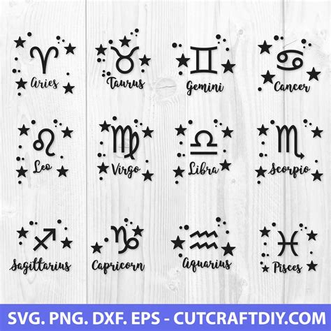 Zodiac Sign SVG, Cut Files - Horoscope SVG - Astrology Sign SVG