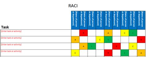 Raci Matrix Template Excel Free Download