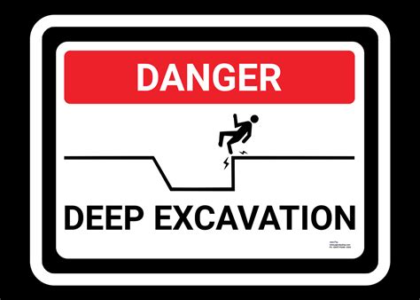 Safety sign - Danger - Deep Excavation