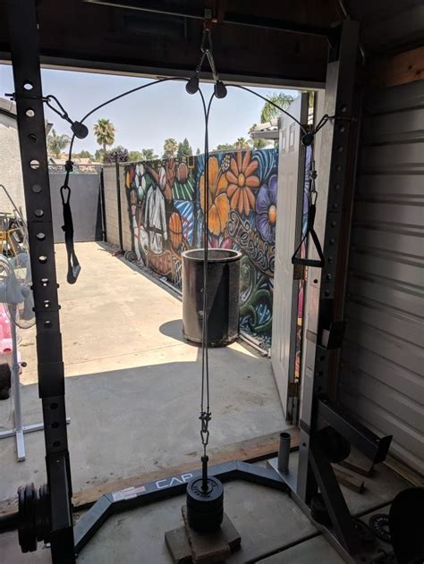 Back yard gym, homemade cable machine. | Diy home gym, Diy gym, Home ...