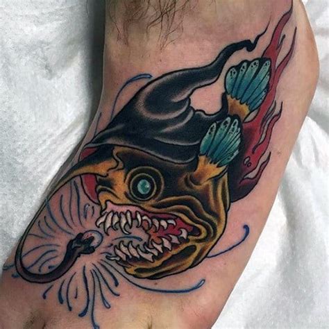 60 Angler Fish Tattoo Designs For Men - Deep Sea Ink Ideas