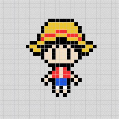 Luffy (One Piece) Anime - Pixel Art Patterns | Pixel art, Nhật ký nghệ ...