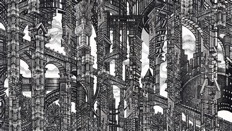 Architectural Utopia 30 Drawing by Serge Yudin - Pixels